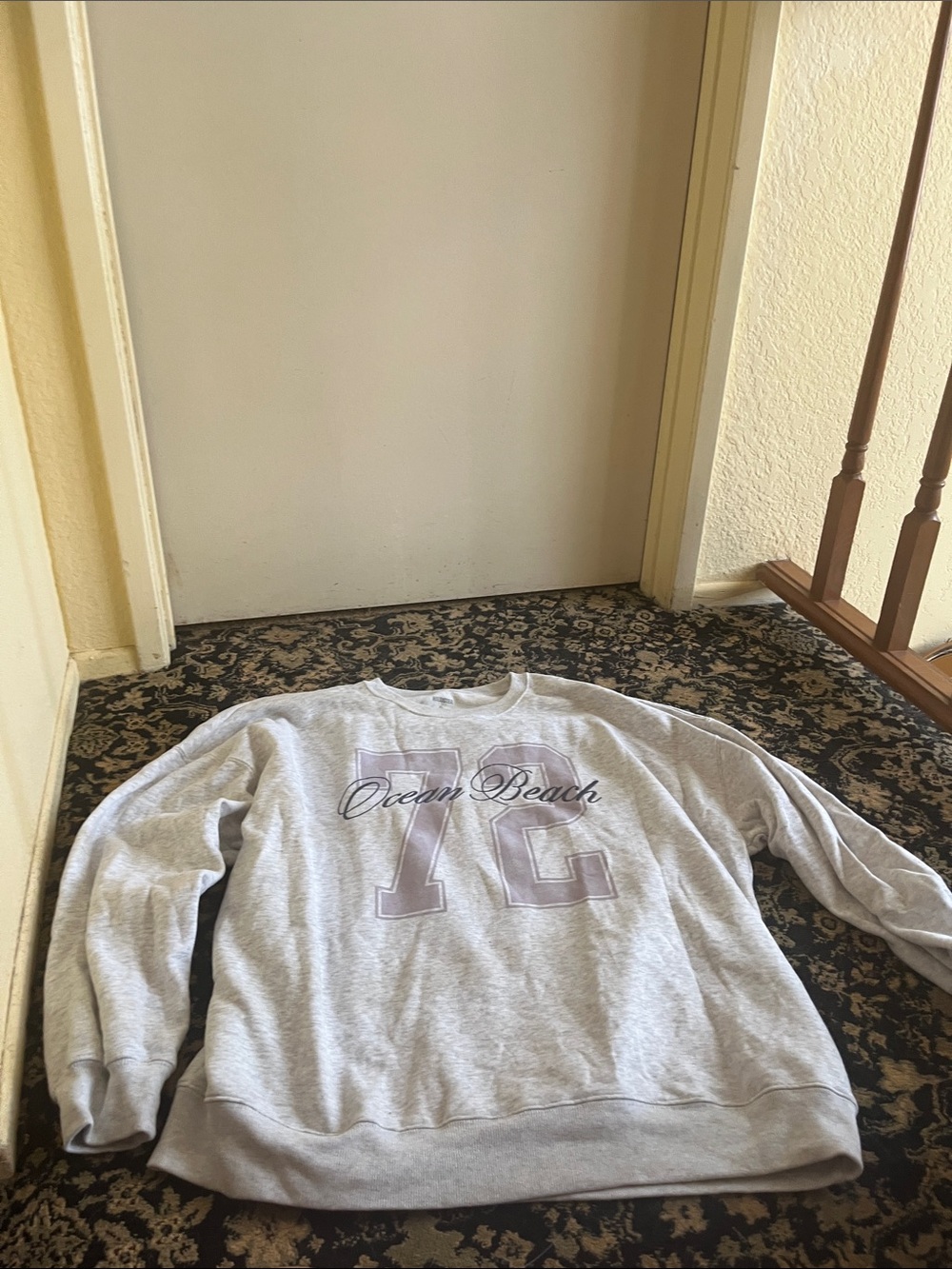 Hollister Light Gray '72' Ocean Beach Crewneck Sweatshirt